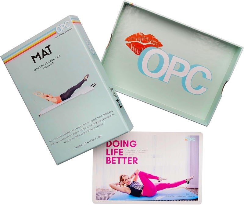 OnlinePilatesClasses.com OnlinePilatesClasses Mat Pilates Workout Planner with Video Tutorials, 59 All-Level Exercise Flash Cards Ideal for Yoga, Abs, Core Workouts and Fitness Enthusiasts, No Equipment Needed - Image 3